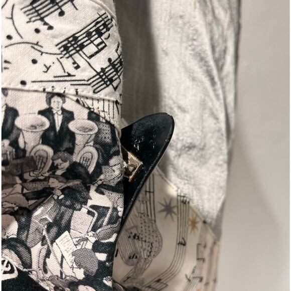 Handmade Music Vest Wearable Art Sz L Quilted Silk Musician Teacher Composer - Picture 6 of 9